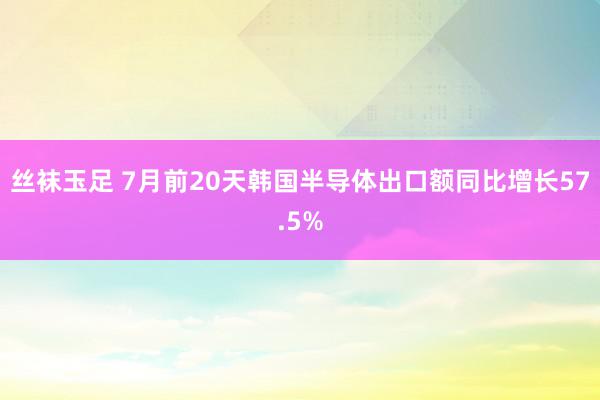 丝袜玉足 7月前20天韩国半导体出口额同比增长57.5%