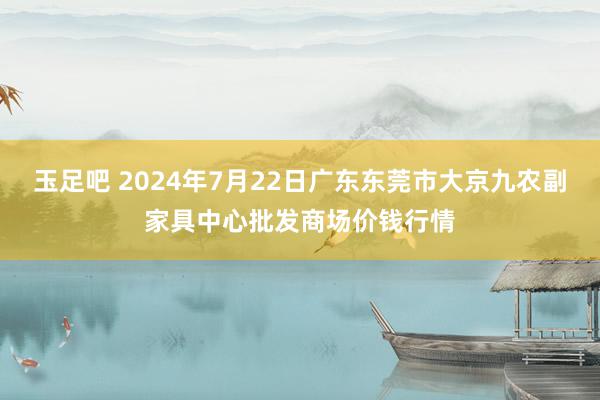 玉足吧 2024年7月22日广东东莞市大京九农副家具中心批发商场价钱行情