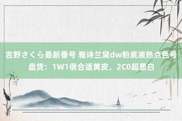 吉野さくら最新番号 雅诗兰黛dw粉底液热点色号盘货：1W1很合适黄皮，2C0超显白