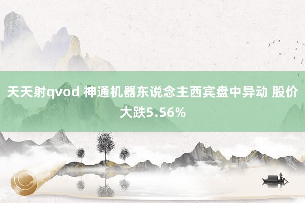 天天射qvod 神通机器东说念主西宾盘中异动 股价大跌5.56%