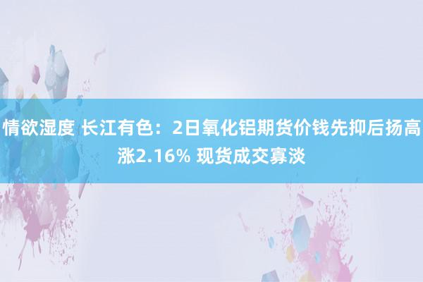 情欲湿度 长江有色：2日氧化铝期货价钱先抑后扬高涨2.16% 现货成交寡淡