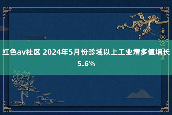 红色av社区 2024年5月份畛域以上工业增多值增长5.6%