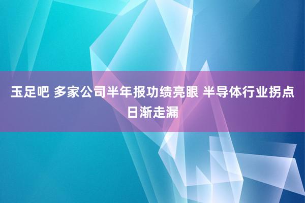 玉足吧 多家公司半年报功绩亮眼 半导体行业拐点日渐走漏