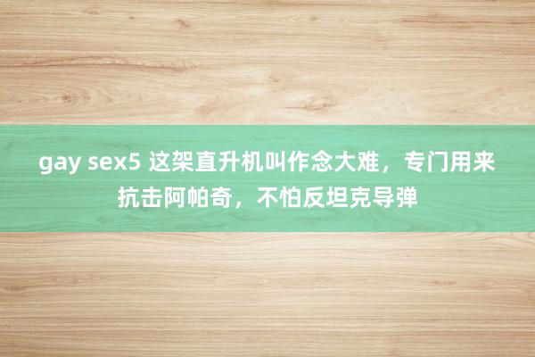 gay sex5 这架直升机叫作念大难，专门用来抗击阿帕奇，不怕反坦克导弹