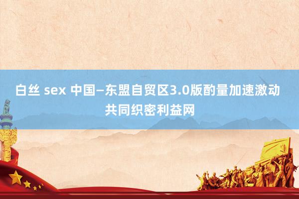 白丝 sex 中国—东盟自贸区3.0版酌量加速激动 共同织密利益网