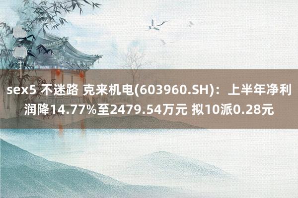 sex5 不迷路 克来机电(603960.SH)：上半年净利润降14.77%至2479.54万元 拟10派0.28元